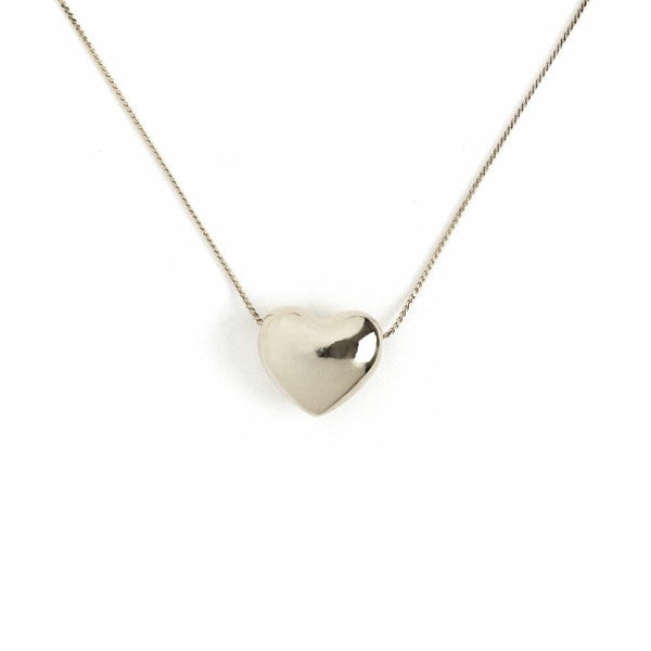 Silver Japanese handmade nickel-free heart pendant necklace