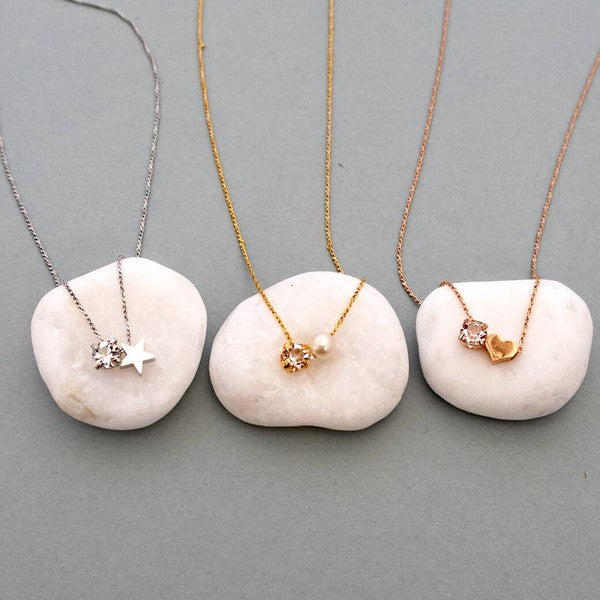 Heart and star charm necklace styled, UNIQKY