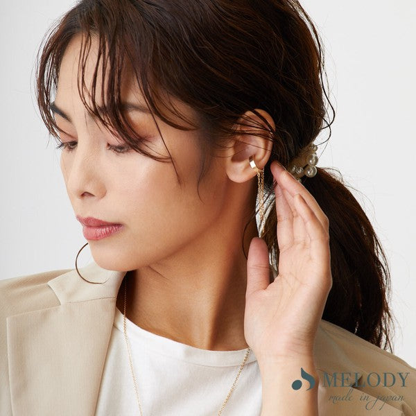 S-chain drop ear cuff on ear, UNIQKY