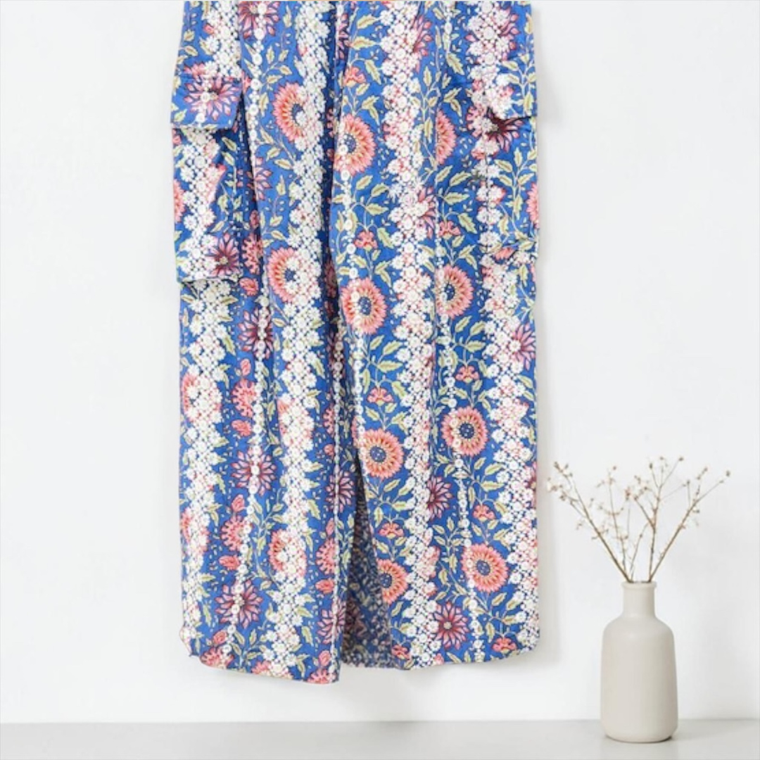 Embroidered cotton cargo pants, UNIQKY
