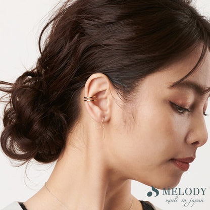 Wave chain ear cuff on ear, UNIQKY