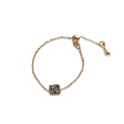 Crystal made in Japan nickel-free gemstone chain ring