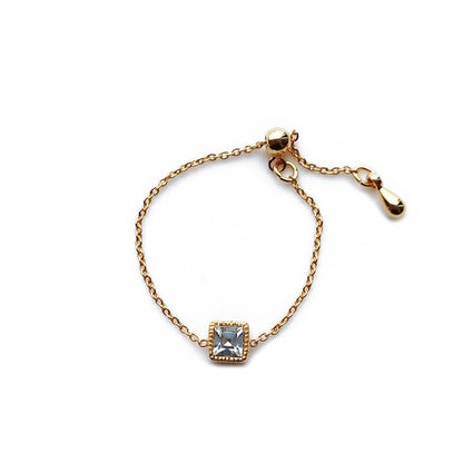 Light rose made in Japan nickel-free gemstone chain ring