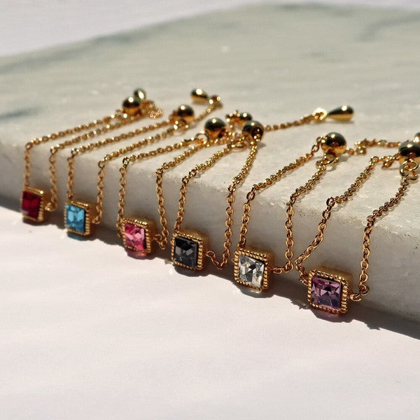 Made in Japan nickel-free gemstone chain ring colour range