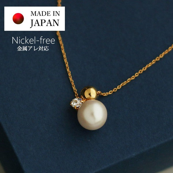 Japanese handmade pearl necklace, nickel-free, UNIQKY