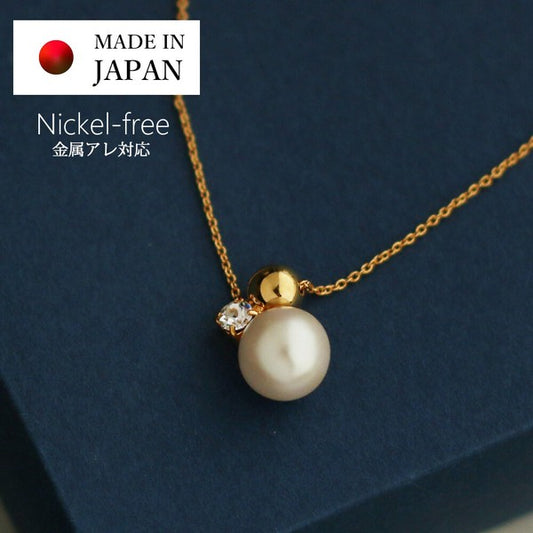 Japanese handmade pearl necklace, nickel-free, UNIQKY