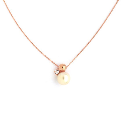 Pink gold made in Japan nickel-free pearl necklace