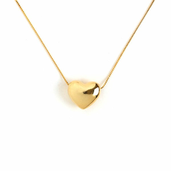 Gold Japanese handmade nickel-free heart pendant necklace