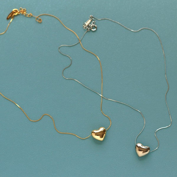Gold and silver Japanese handmade nickel-free heart pendant necklaces