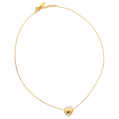 Gold Japanese handmade nickel-free heart pendant necklace full chain