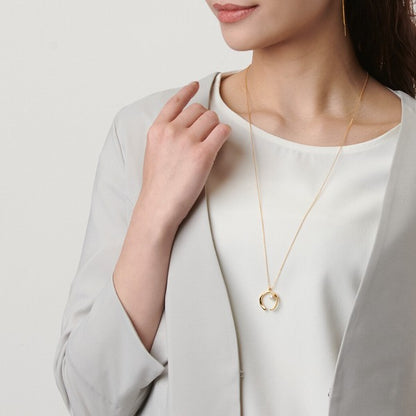 Pearl horseshoe long necklace styled, UNIQKY