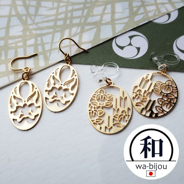 Japanese Kabuki paper-cut earrings, made in Japan, UNIQKY