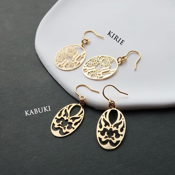 Japanese paper-cut motif made in Japan nickel-free earrings