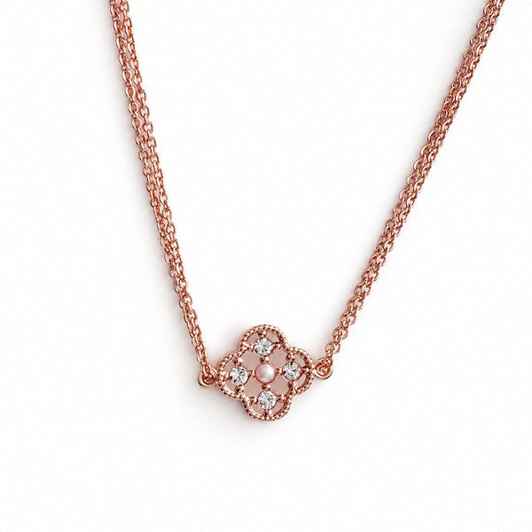 Pink gold made in Japan nickel-free pearl flower bracelet