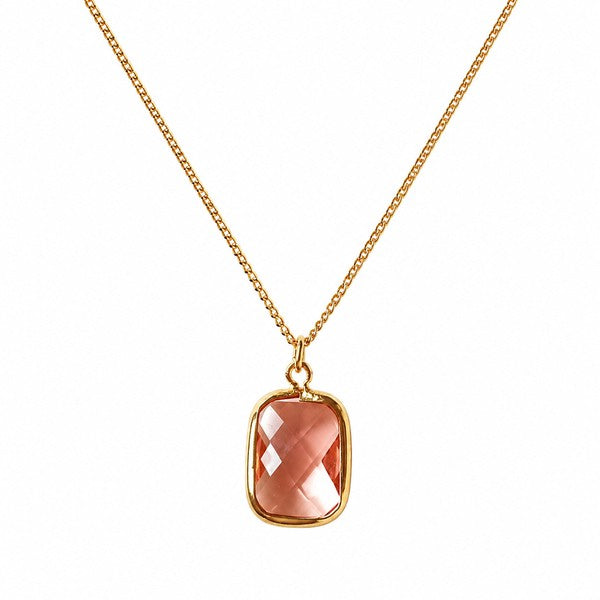 Coral Pink Japanese handmade nickel-free crystal pendant necklace