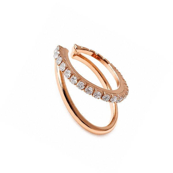 Pink gold Japanese handmade nickel-free stone ear cuff no piercing