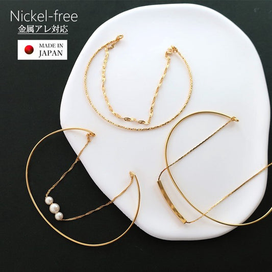 Japanese handmade gold bangle bracelet, nickel-free, UNIQKY