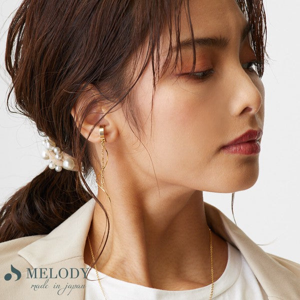 S-chain drop ear cuff detail, UNIQKY