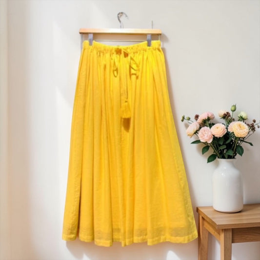 Handmade block-print cotton tassel flare skirt, UNIQKY