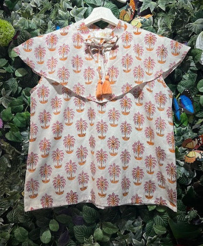 The Sleeveless Collar Blouse — Print