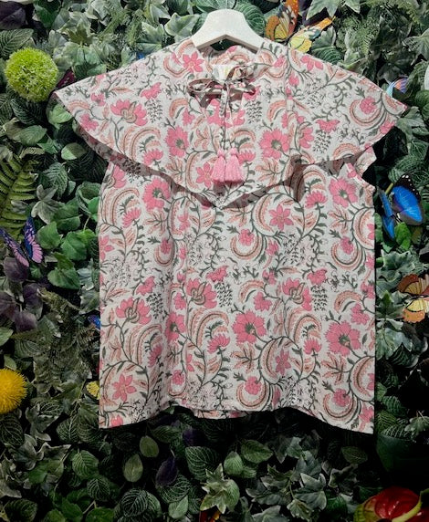 The Sleeveless Collar Blouse — Print