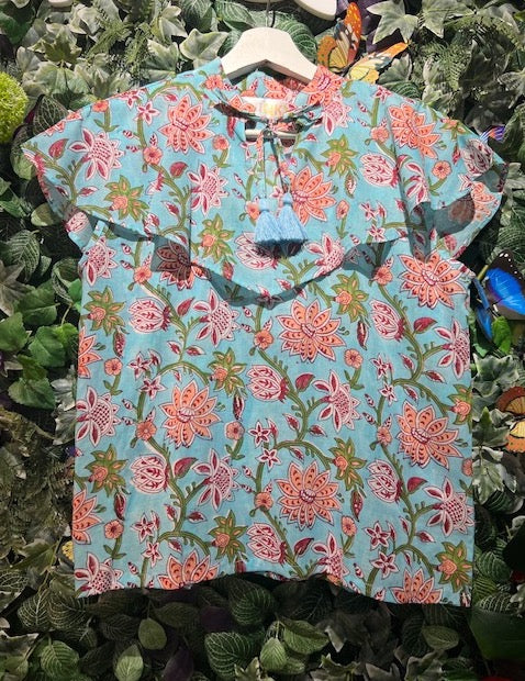 The Sleeveless Collar Blouse — Print