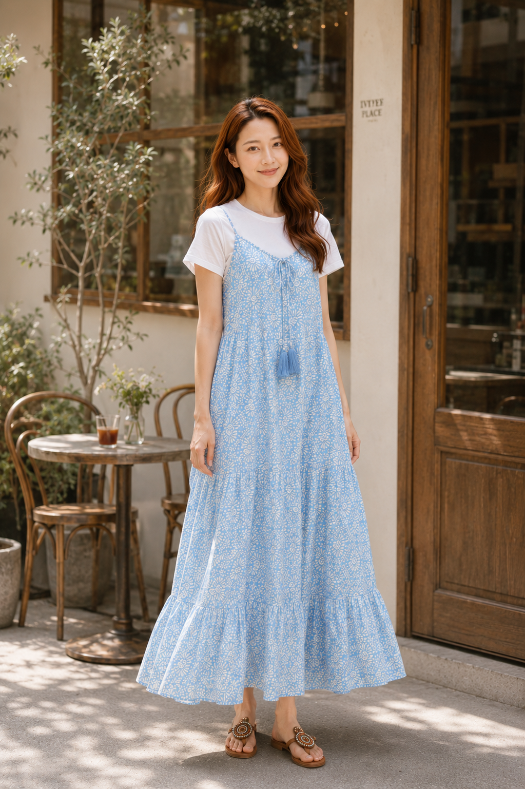 The Camellia Tier Dress — Cambric Cotton Maxi