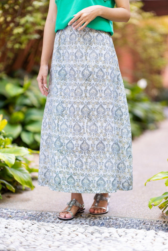 Block print cotton skirt movement, UNIQKY