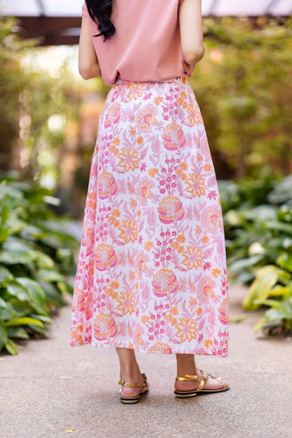 Cotton floral flare skirt, UNIQKY