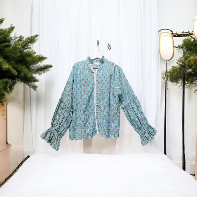 The Stand-Collar Blouse — Print