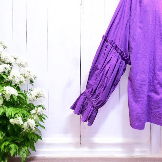 Cotton blouse frilled sleeve, UNIQKY