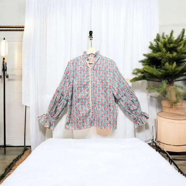 The Stand-Collar Blouse — Print