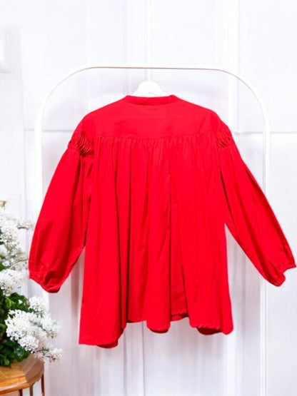 Cotton voile pintuck blouse detail, UNIQKY