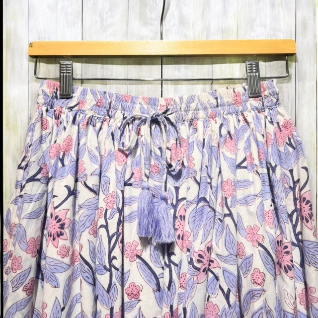 Cotton lace-hem maxi skirt, UNIQKY