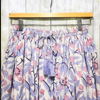 Cotton lace-hem maxi skirt, UNIQKY