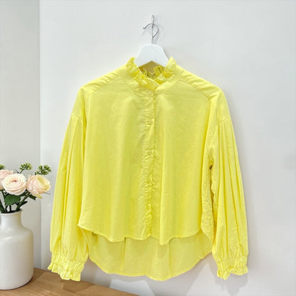 Cotton block-print blouse back lace, UNIQKY