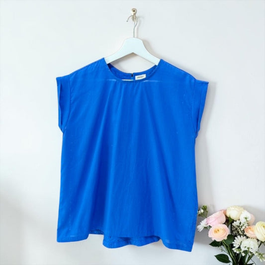Cotton voile lace-back blouse detail, UNIQKY
