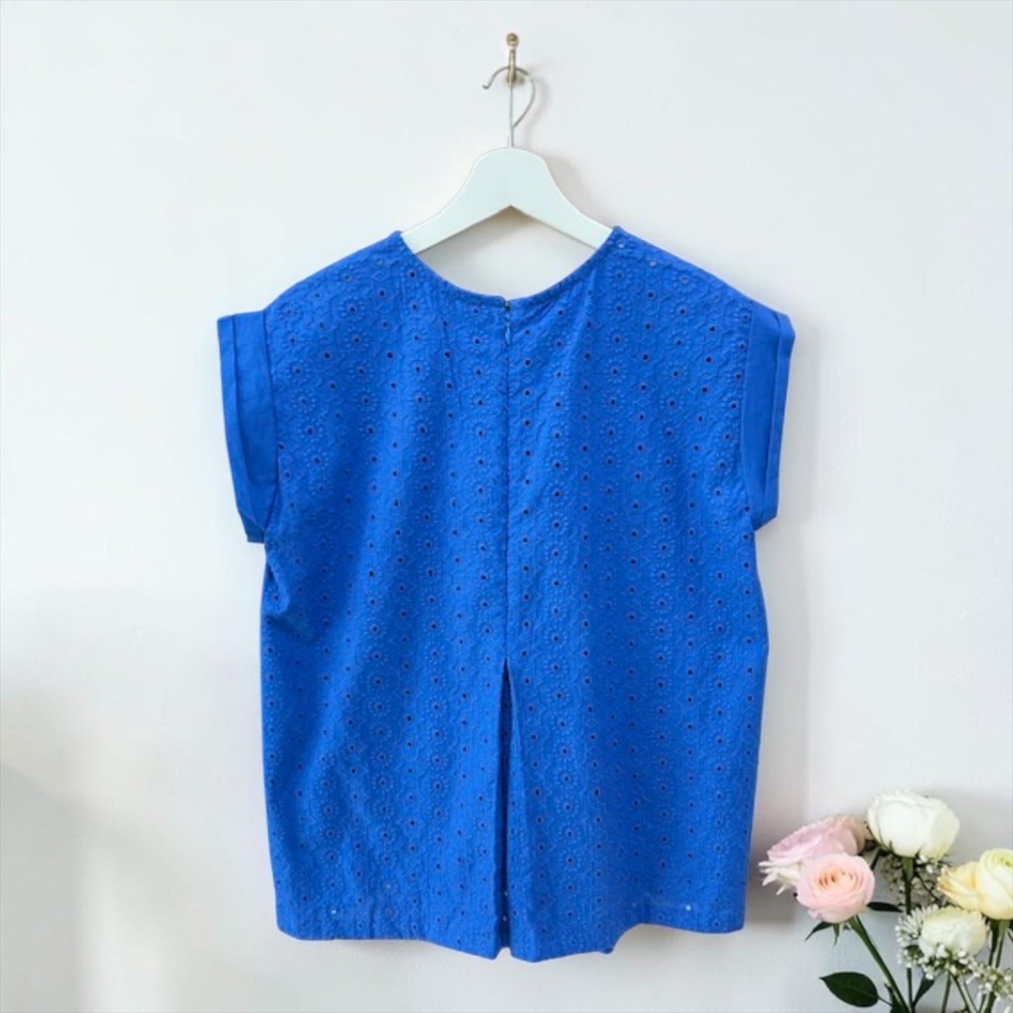 Lace-back cotton blouse, UNIQKY