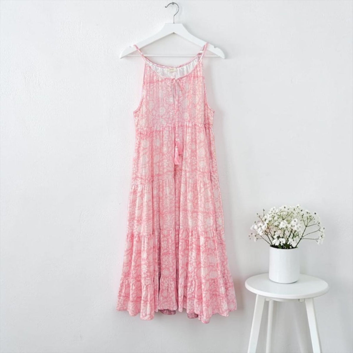 The Camellia Tier Dress — Cambric Cotton Maxi