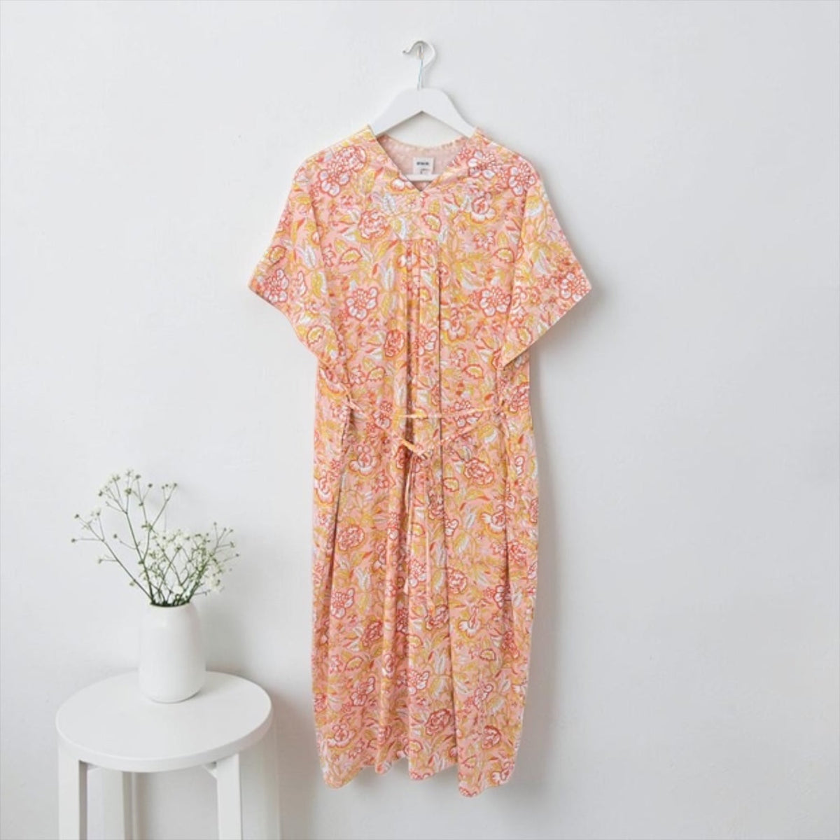 The Ribbon Back Dress — Block-Print Cotton Maxi
