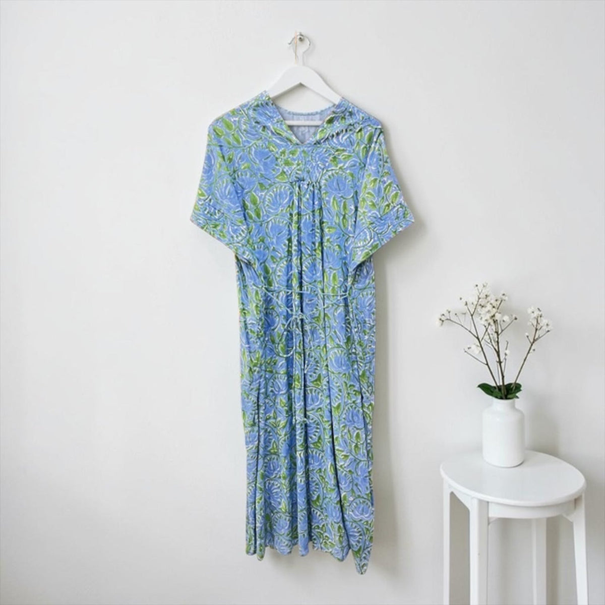 The Ribbon Back Dress — Block-Print Cotton Maxi
