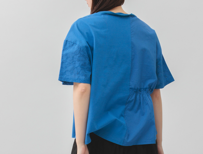 Cotton blouse sleeve embroidery, UNIQKY