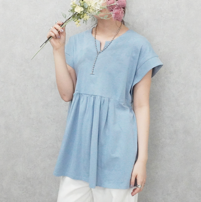 Cotton knit peplum tee, UNIQKY