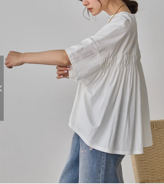 Cotton docking dolman top in off white, UNIQKY