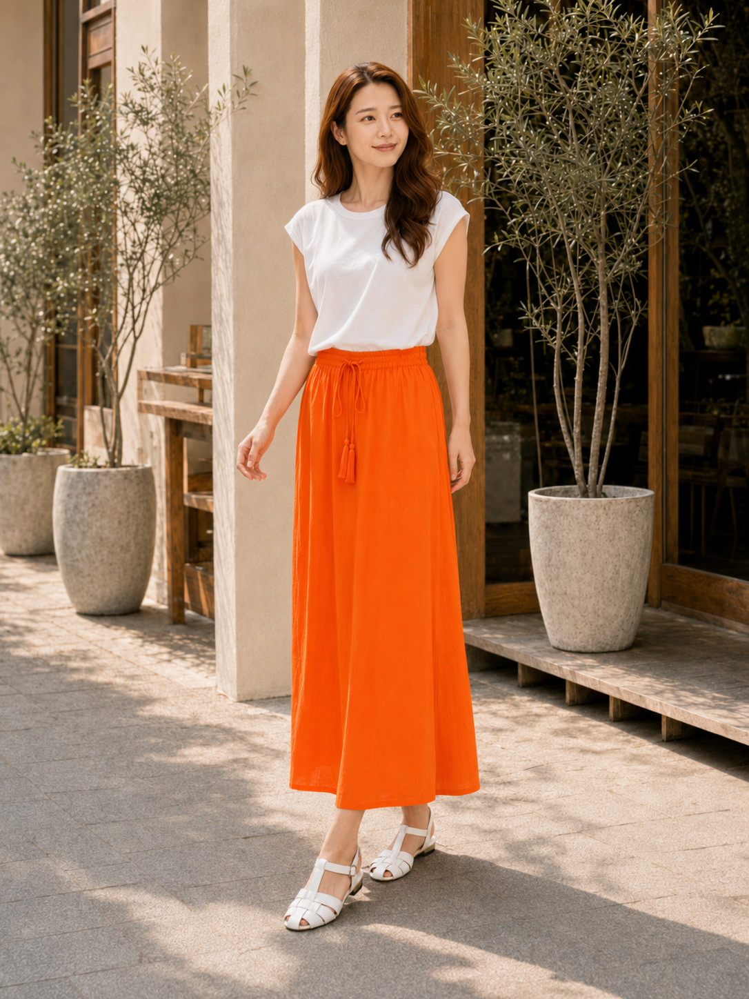 Handmade block-print cotton tassel flare skirt, UNIQKY